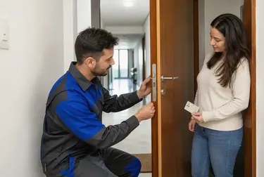 Chaveiro profissional usando ferramentas para abrir uma porta em Barreiras.